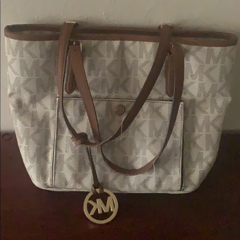 Michael Kors off white monogram purse